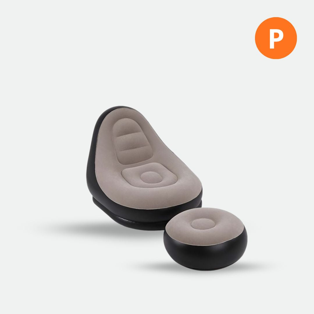 Sillón Inflable Flocado + Taburete